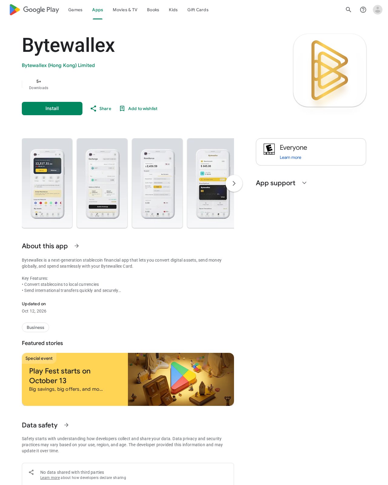 Front page preview of Bytewallex