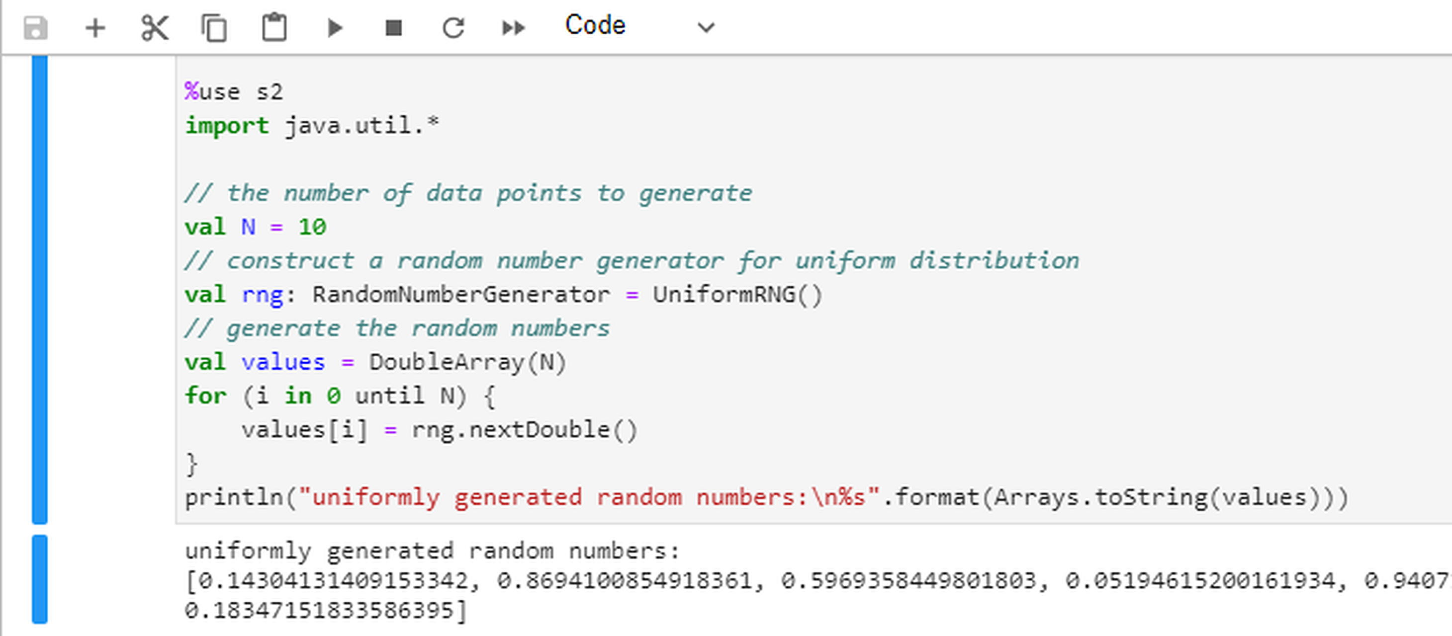 S2 Random number generation